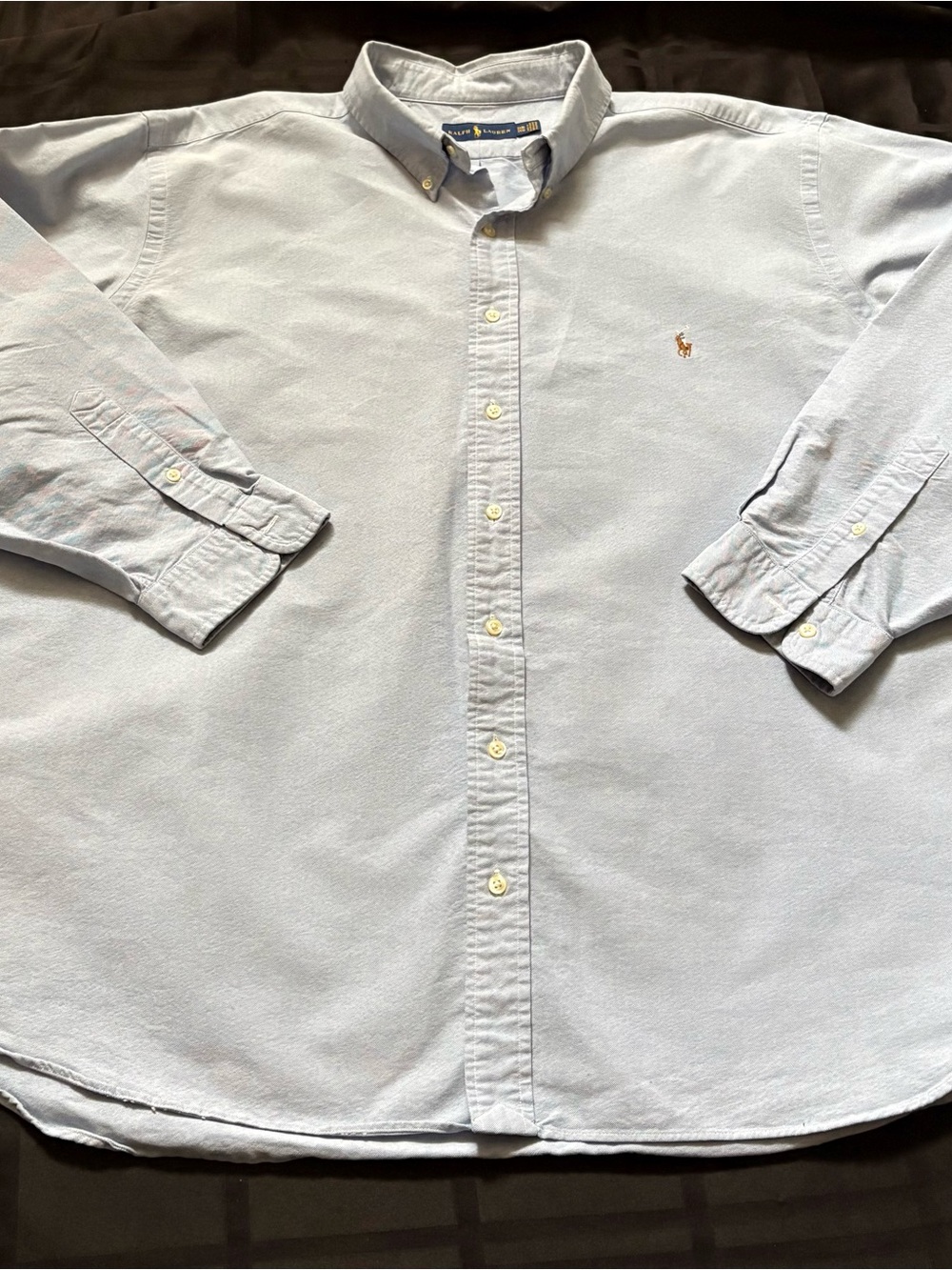 POLO RALPH LAUREN Shirt Mens 3XB Blue  Oxford Button Down Flesh Pony